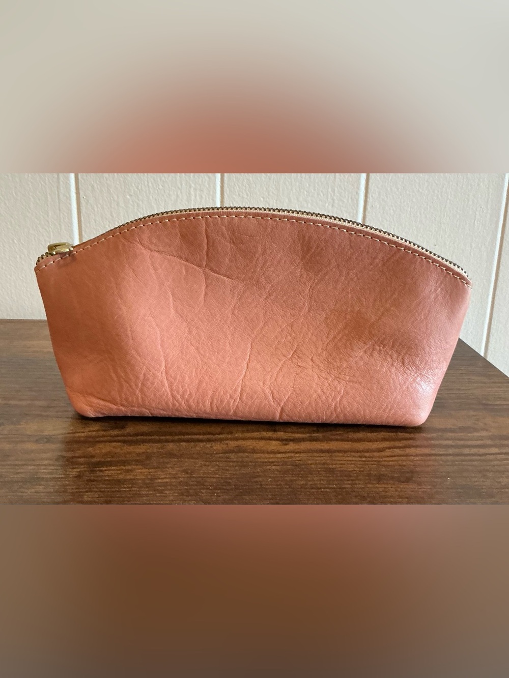 Portland Leather Goods Eclipse Makeup Bag First Quality Retail Line Vintage Pink
